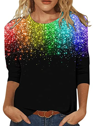 Todays Deals Designer Tops Women UK White Ladies T Shirt with 3/4 Sleeve Women S Hoodie Sweatshirt Gym Zip Up Top Coral Long Sleeved Top Wine Coloured Blouse Mens Gifts Clearance