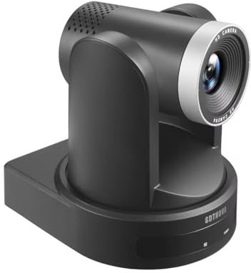 PTZ Conference 1080P/60FPS 10X FHD Camera AI Human Movement Tracking TF Card Recording USB3.0/HDMI/LAN for Video Conference Business Meeting Live Streaming Church Events Worship Skype Zoom Teams OBS