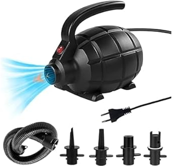 SPORWAY Elektrische Luftpumpe: 600W Luftmatratze Air Pump mit 4 Düsen und 1 Schlauch, Airtrack Pumpe Wasserbett Pumpe für Schwimmringe Flöße Wasserbetten Boote Kinderbecken, SUP Board (ES)