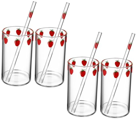 Cabilock 4 Ensembles Tasse De Boisson Chaude Tasses En Verre Pour Récipient À Tasse D'Eau Domestique Verres En Verre Tasse À Claire Chauffage Tasse À Fraises Tasse À Boire En