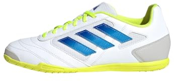 adidas Herren Super Sala II Hallenfußballschuhe, Weiß/Blau/Gelb, Größe 43,3, Weiß, Blau, Gelb, 43 1/3 EU