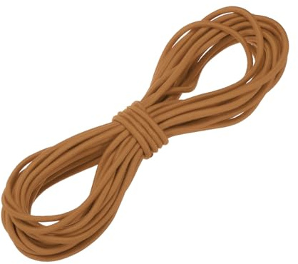 sourcing map Bungee Cord Elastic Cord Heavy Stretch String Rope 5/32 11 Yards (4mmx10m) Elastic String for DIY Sewing Outdoor Camping Tie Down Hook Strap,Light Brown
