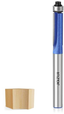 Flush Trim Router Bit 1/4 Inch Shank, Bottom Bearing Flush Cut Straight Flush Trim Router Bit for Woodworking,3/8 Diameter