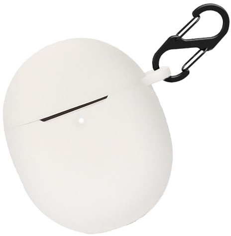 Funda de silicona para Xiaomi Redmi Buds 4, funda a prueba de golpes y funda protectora de piel para Xiaomi Redmi Buds 4 con llavero (blanco)
