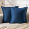 Kissenhülle Flansch Kissen Dekorative Samt Kissenbezug 2er Set Sofakissen Dekokissen Kopfkissenbezug Couchkissen Deko Bezug für Sofa Couch Wohnzimmer Schlafzimmer Büro 50x50cm Navy Blau, Einfarbig