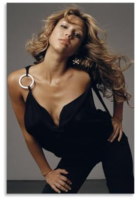 XXueMei Filmschauspielerin Jessica Alba 5 Vintage-Poster auf Leinwand, Schlafzimmer, Dekoration, Sportlandschaft, Büro, Raumdekoration, Geschenk, 60 x 90 cm, ungerahmter Stil