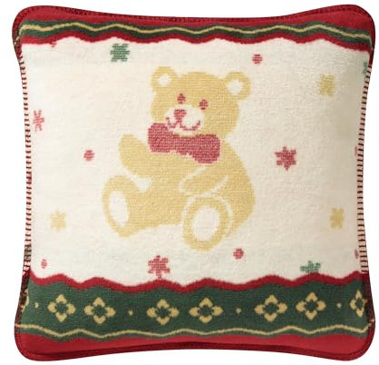 Villeroy & Boch Kissen Toy’s Delight Teddy I Kissen mit Füllung I nachhaltig produziert I Weihnachtskissen in 50x50 cm I Made in Germany I Dekokissen mit Buntem Weihnachtsmotiv I Füllung aus Federn