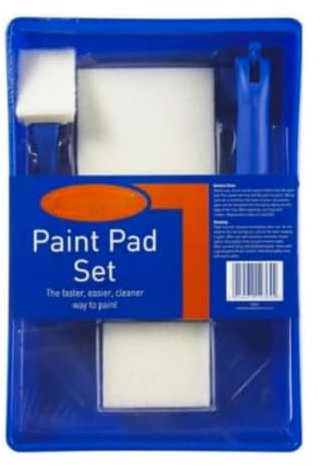 Citystores® LW Paint Pad Set High Capacity Fabric Rapid Accurate Coverage Emulsion Paints On Indoor Walls Ceilings 3644