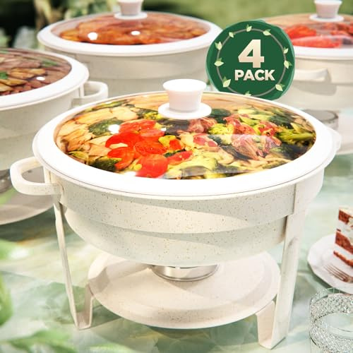 RAMVIC MFS-02 White Maifanite-Coated Chafing Dishes for Buffet