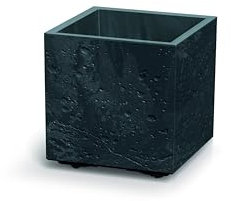 Tymar Pflanzenkübel groß außen, quadratisch, Pflanzkasten für draussen, Blumenkübel, Pflanzgefäße XXL (Anthrazit; 30x30xH30 cm)