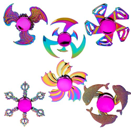 Aszaui 6 PCS Hand Spinner, Fidget Spinner,Jouet Soulagement du Stress.Fidget Toys Anti Stress Anti-anxiété Cadeau pour Enfants et Adultes