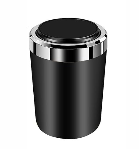 LJWAN Aschenbecher Auto für Renault-Clio III/Renault-Clio 2000-2023 2024, Tragbarer Selbstverlöschender Fahrzeug Rauchfreien Aschenbecher Outdoor Camping Auto Zubehör,Black