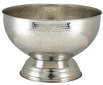 Hammered Stainless Steel Champagne Bowl 36cm