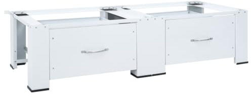 Homgoday Soporte Pedestal Doble para Lavadora con cajones Blanco