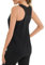 Terecey Yoga Tank Top Damen Atmungsaktives Racerback Funktionsshirt Ärmelloses Sport Training Workout Lauftop mit Mesh Zurück, Schwarz XL