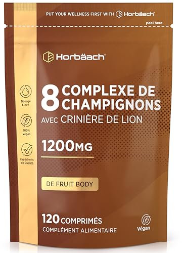 Pilz Komplex Kapseln 1200mg mit 8 Pilzsorten - Lions Mane, Cordyceps, Chaga, Shiitake, Reishi, Maitake, Shaggy Mane & Oyster | 120 Pulver Kapseln | Vegane | von Horbaach