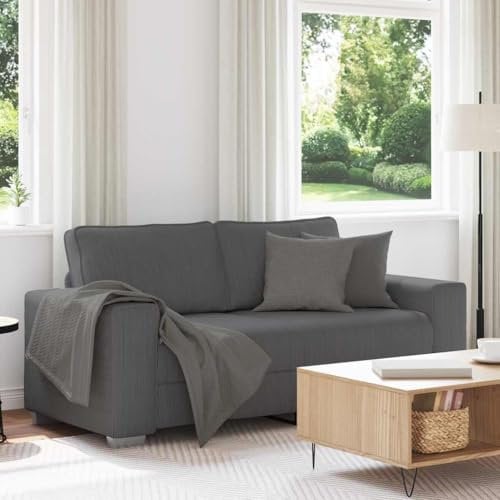 vidaXL Zweisitzer-Sofa Dunkelgrau 140 cm Cordstoff, Zweiersofa, Sofa, gepolstertes Sofa, Couch, Polstersofa, Lounge Sofa