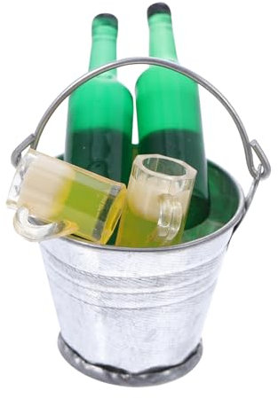 BESTonZON 1 Jeu Miniature De Bière Modèle De Seau à Bière Modèle Miniature Mini Bouteilles De Bière Glacée Modèle De Bouteilles De Bière Glacée Mini Ornement De Maison Résine