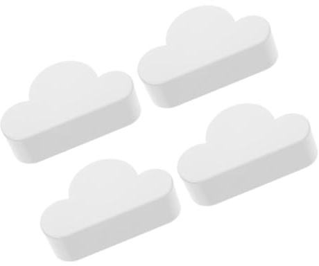 Ciieeo Cloud Shaped Magnetic Key Holder, 4 Pack Abs Wall Mounted Storage Organiser, Self-Adhesive No-Punch Home Storage Hooks for Keys and Keychains
