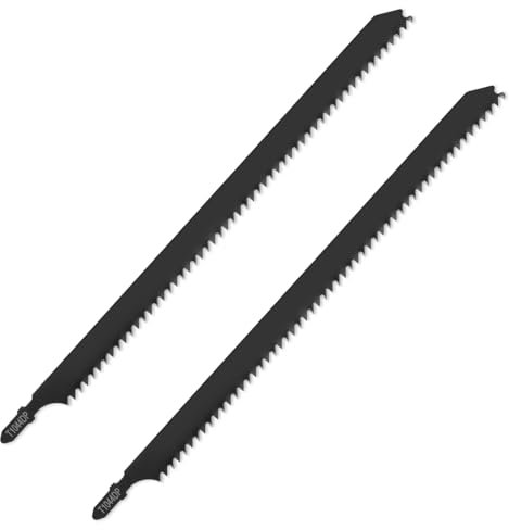 T1044DP Stichsägeblätter für Holz, 2 Stück 10 Zoll Stichsägeblätter Set, 6 TPI Präzision für schnelles Schneiden von Holz, Hartholz, Sperrholz, Kunststoff, Metall, Schwarz