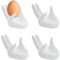 JJQHYC Ceramic Egg Cups Set of 4 Display Stand, Hand Shaped Egg Holders Easter Decor Kitchen Storage Breakfast Boiled Eggs Cup, White