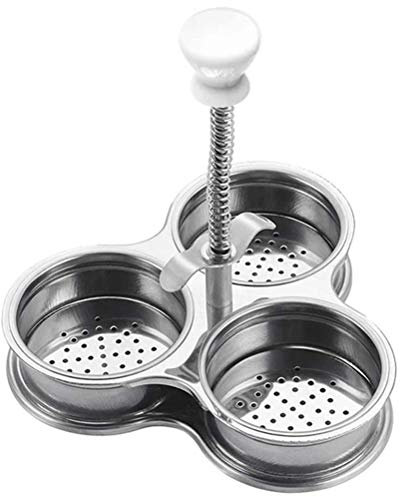 MRSTORY Egg Poachers Egg Boiler 3 Stainless Steel Grids Non Stick Pocket Egg Cups for Cooking Eggs for Breakfast Quick Cooking 430 Stainless Steel ABS Plastic (Silver)