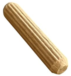 Buchenholzdübel, gerillt, 100 Stück (8 mm x 40 mm)