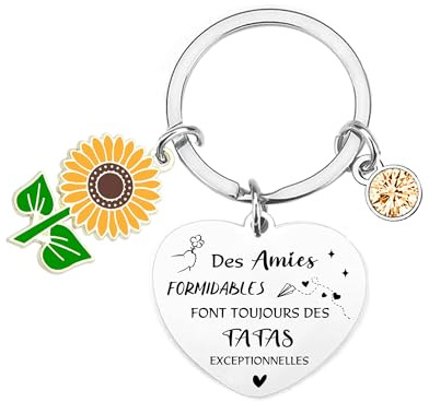 POIUYTRE Porte-clés Cadeaux de Noël pour Tata - Amies Formidables, Exceptionnelles - Annonce Grossesse, Naissance Enfant, Idée Cadeau Bébé Fille Garçon,Cadeau Porte clef Tata (2)