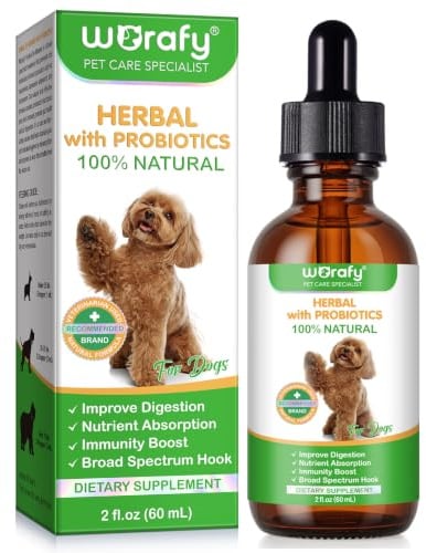 Wurmkur Hund Liquid 60ml, Wurm-Kraut Hunde mit Probiotika,Natürliche Entwurmungsmittel für Hunde, Wurmtropfen zur Vorbeugung und Bekämpfung von Parasiteninfektionen zur Darmhygiene