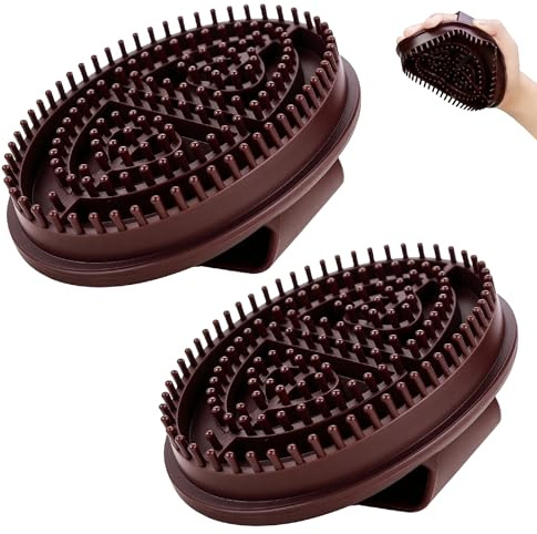 Massagebürsten, Meridian Brushes, 2 Stück, Braun | Fördert die Durchblutung und Lindert Muskelverspannungen, für den Einsatz an Rücken, Schultern und Oberschenkeln