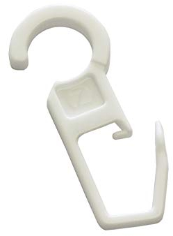 GARDINIA Faltenlegehaken für Gardinenringe, Öse Ø 10 mm, POM-Qualität (Polyoxymethylen), 10 Stück, Roh-weiß