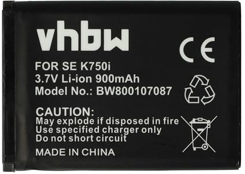 vhbw 1x Batterie Compatible avec Sony-Ericsson V600i, W300i, W350i, W550i, W600, W300c, W700c, W600i téléphone Portable (900mAh, 3,7V, Li-ION)