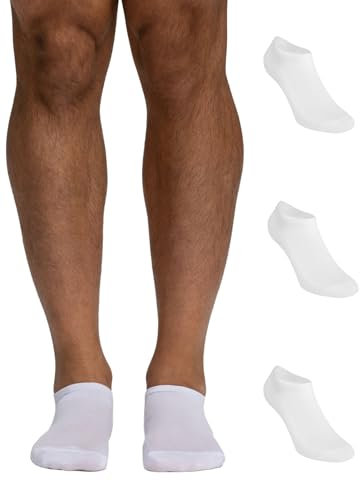 Pompea Cotton Calzini alla Caviglia, Bianco, 39/42 (Pacco da 3) Uomo
