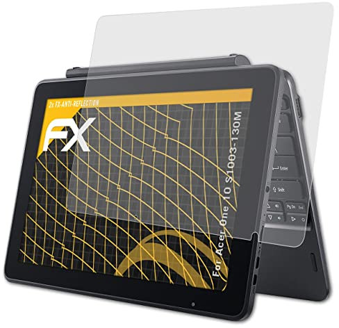 atFoliX Panzerfolie kompatibel mit Acer One 10 S1003-130M Schutzfolie, entspiegelnde und stoßdämpfende FX Folie (2X)