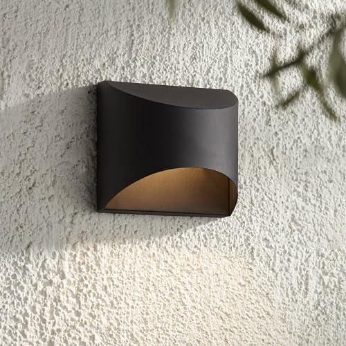 Ratner 5 1/2 High Black Modern LED Outdoor Wall Light Fixture