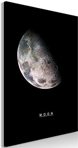 decomonkey Bilder Planeten 40x60 cm 1 Teilig Leinwandbilder Bild auf Leinwand Vlies Wandbild Kunstdruck Wanddeko Wand Wohnzimmer Wanddekoration Deko Moon Mond