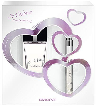EVAFLORPARIS JE T'AIME Tendrement Coffret Eau de Parfum 100 ml/Vapo de Sac 12 ml