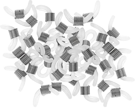 chiwanji 50 Stücke Gummi für Brillenband Brillenschnalle Zubehör für Brillenkette, Silber