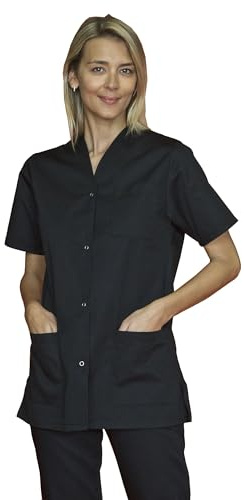 SNV Tunique médicale femme manche courte col V blouse médicale professionnelle fermeture par boutons pressions uniforme médicale femme
