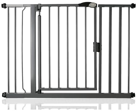 Bettacare Auto Close Stair Gate, 103.8cm - 110.8cm, Slate Grey, Pressure Fit Safety Gate, Baby Gate, Safety Barrier for Doors Hallways and Spaces, Easy Installation