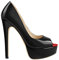Only maker Women‘s Peep Toe Platform High Heels Stiletto Pumps Sexy Slip On Sandals Prom Evening Court Shoes Black Size 7