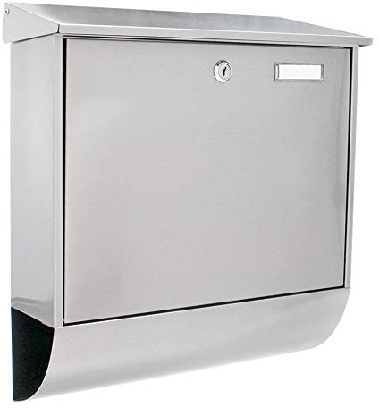 Profirst Briefkasten Mail PM 810 Zylinderschloss 2 Schlüssel Edelstahl BxH 385x410 mm Zeitungsrolle Namensschildhalter inklusive Befestigungsmaterial