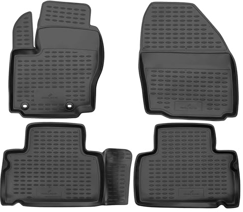 WALSER XTR Gummi Fussmatten Auto für Ford S-MAX (WA6) 2006-2014, 100% passgenaue Auto Fußmatten, robuste Universal Fußmatte Auto, Gummimatten Auto, Auto Fussmatten Gummi, Auto Gummimatten