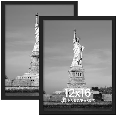 ENJOYBASICS 12x16 Picture Frame, Wall Gallery Frames Set of 2, Black