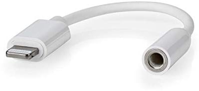 NEDIS Lightning to 3.5mm Headphone Jack Adapter [MFi Certified] iPhone Earphone Aux Mic TRRS Car Audio Dongle Compatible with iPhone 14 Pro Max 13 12 11 XR XS X 8 7 SE, iPad Pro/Mini, Headset, White