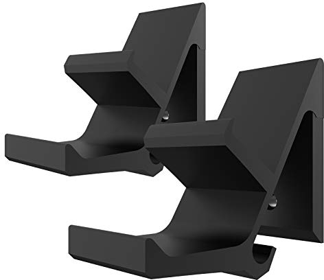 Geekria Aluminium-Spiel-Kopfhörerständer, Controller-Aufhänger und Kopfhörer-Aufhänger, Wandhalterung, kompatibel mit Xbox One, PS5, PS4, Dualshock, HyperX (2 Stück/Schwarz)
