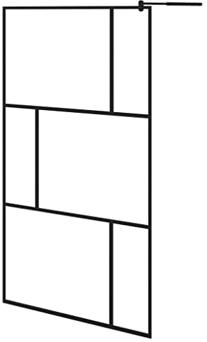 vidaXL Paroi de Douche à l'Italienne Cloison de Douche Mur Cabine de Douche Salle de Bain Maison Intérieur Verre Trempé Noir 115x195 cm
