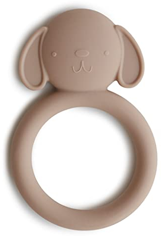 Mushie Beißring für Babys aus BPA-frei Silikon | Fördert Sehsinn & Motorik Baby | Zahnen Nursing Zubehör | Sichere & Hochwertige für Kleinkinder Kinder Jungs & Mädchen | Hund Design