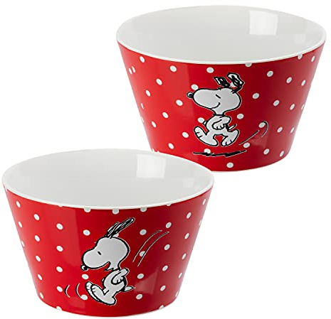 Peanuts Snoopy Bol à céréales Saladier rouge en porcelaine 500 ml