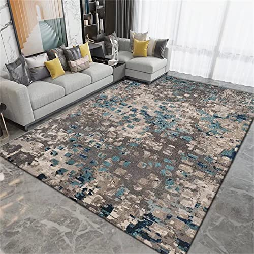 Teppich Für Küche Webteppich Teppich Esszimmer Graublauer Wohnzimmerteppich Esszimmeraccessoires Antifouling waschbarer Teppich Terrassenteppich 120X160cm